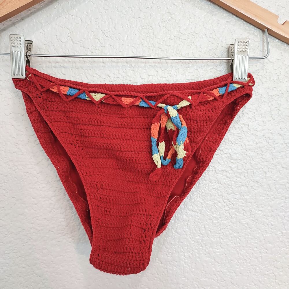 Billabong Red Crochet Bikini Bottom Size M